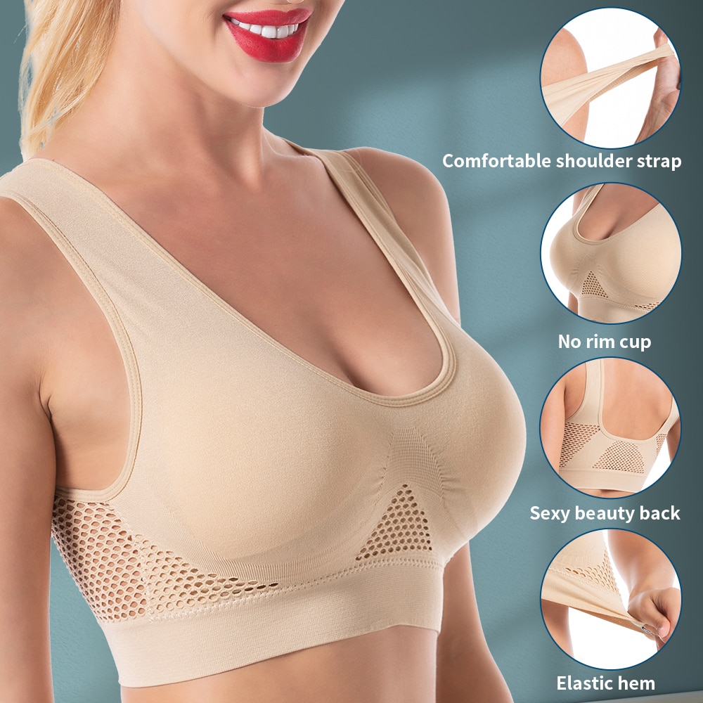 New Sexy Wireless Seamless Bras For Women Top Bh Plus Size Mesh Bras Large Size Bralette Woman Brasier Sports Bra Without Frame